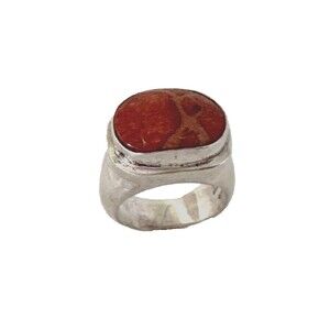 New EXEX Claudia Agudelo Red Jasper Sterling Silver Ring 10